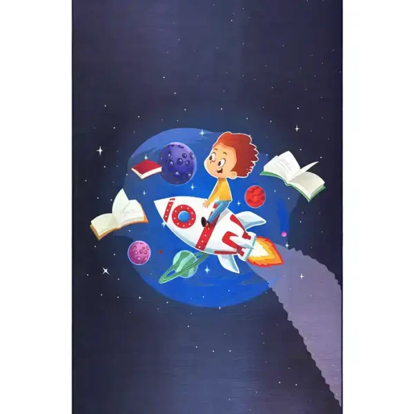 فرشینه پرمیوم اتاق کودک تصویری سفینه کد3031