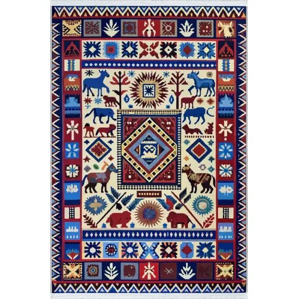فرشینه پرمیوم مدرن عشایری کرم کد 5013