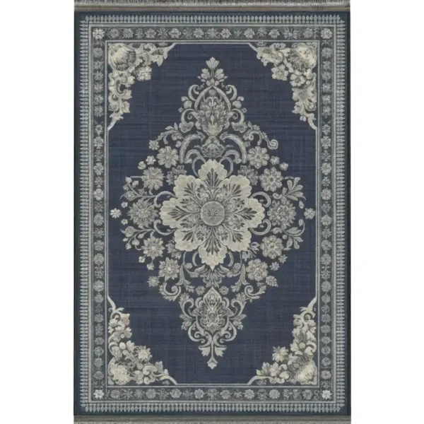 فرشینه نئو کلاسیک فرش باکس طوسی ابی کد4023