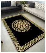 فرشینه مدرن طرح ورساچه طلائی کد7033 - تصویر 2
