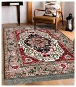 فرشینه کلاسیک نقشه اسلیمی کرم پیازی وینتیج کد4060 - تصویر 2
