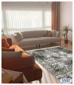 فرشینه پریمیوم فرش باکس طرح مراکشی طوسی کد5597 - تصویر 2