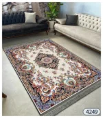 فرشینه پریمیوم طرح کلاسیک کرم کد4249 - تصویر 2