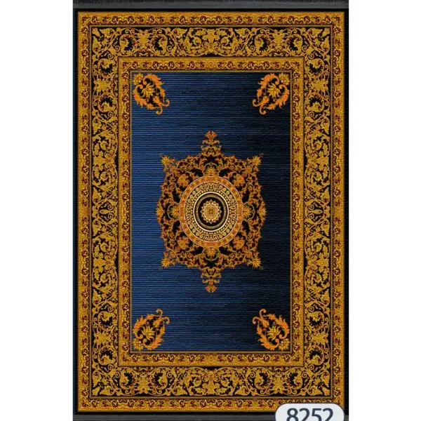فرشینه پریمیوم فرش باکس سرمه ای طلائی کد825