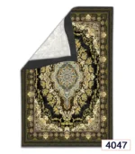 روفرشی کشدار طرح ترک زمینه مشکی طلائی کد4047