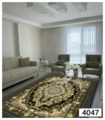 روفرشی کشدار طرح ترک زمینه مشکی طلائی کد4047 - تصویر 2