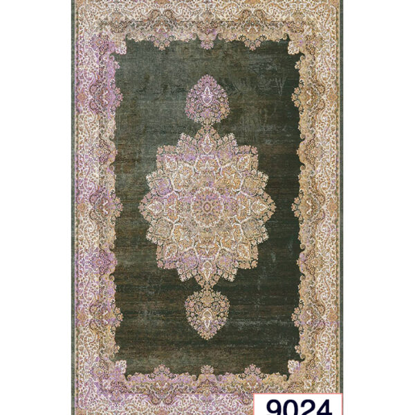 فرشینه پریمیوم فرش باکس سبز طلائی9024